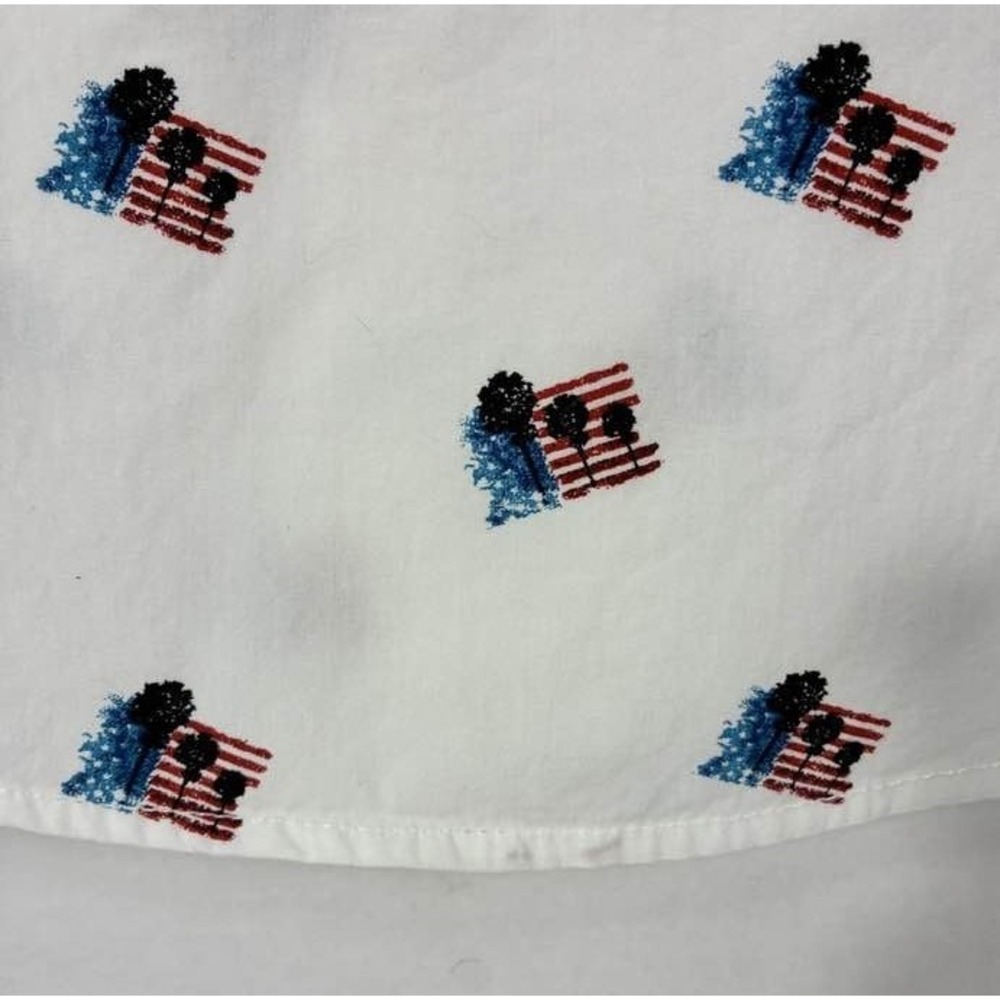 Free Planet Flag Print Button Up Shirt Small Americana Cotton‎ Summer Coastal - Picture 8 of 11